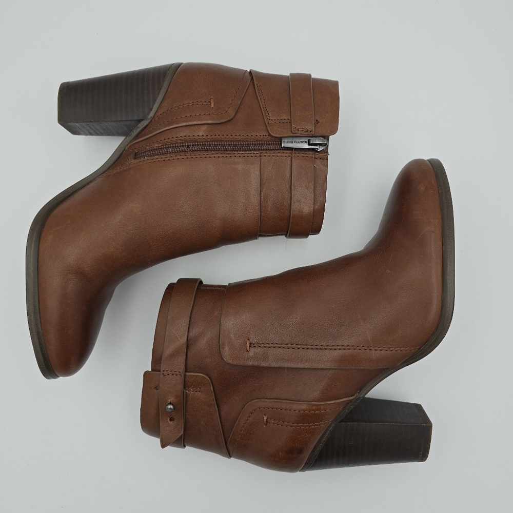 Like-New Vince Camuto Faythe Layered Heeled Ankle Booties, Brown, Women's 7.5M - Picture 16 of 16